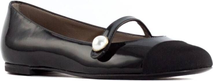 Roberto Festa Zwarte Leren Ballerina Schoenen Black Dames