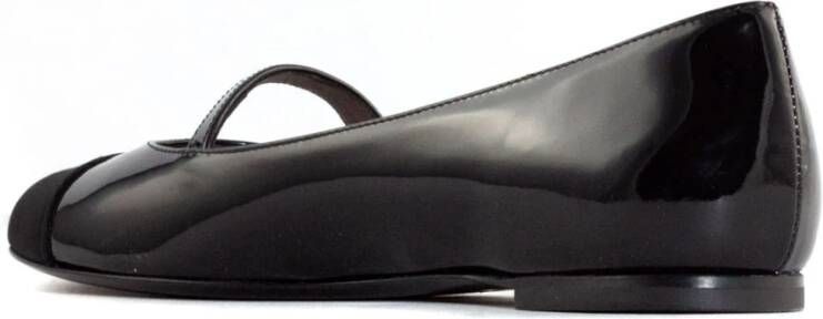 Roberto Festa Zwarte Leren Ballerina Schoenen Black Dames