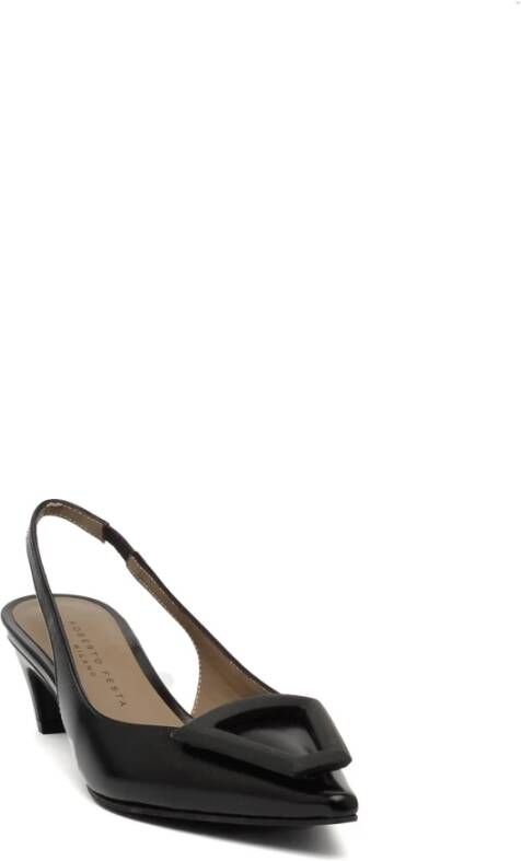 Roberto Festa Zwarte Leren Slingback Dorien Schoenen Black Dames