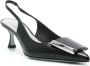 Roberto Festa Zwarte leren slingback sandalen met applicatie Black Dames - Thumbnail 2