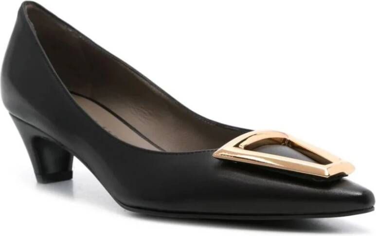 Roberto Festa Zwarte Moon Pumps met Gouden Logo Black Dames