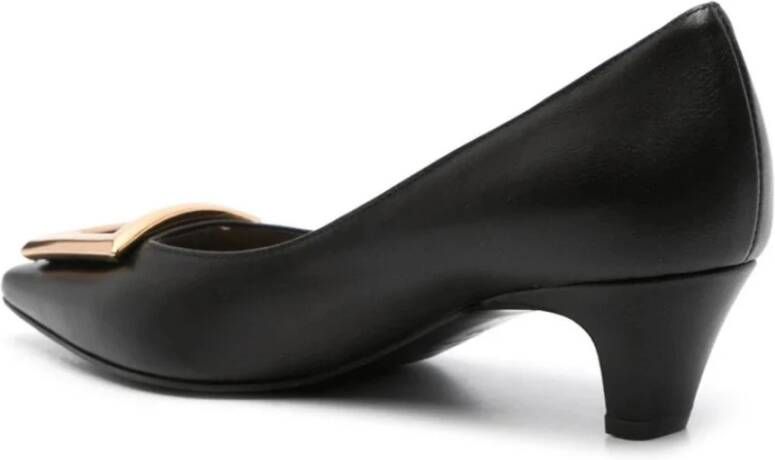 Roberto Festa Zwarte Moon Pumps met Gouden Logo Black Dames