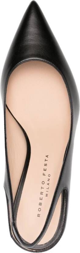 Roberto Festa Zwarte Nappa Leren Pumps Black Dames