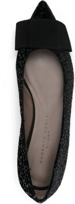 Roberto Festa Zwarte Paillet Ballet Flats Black Dames