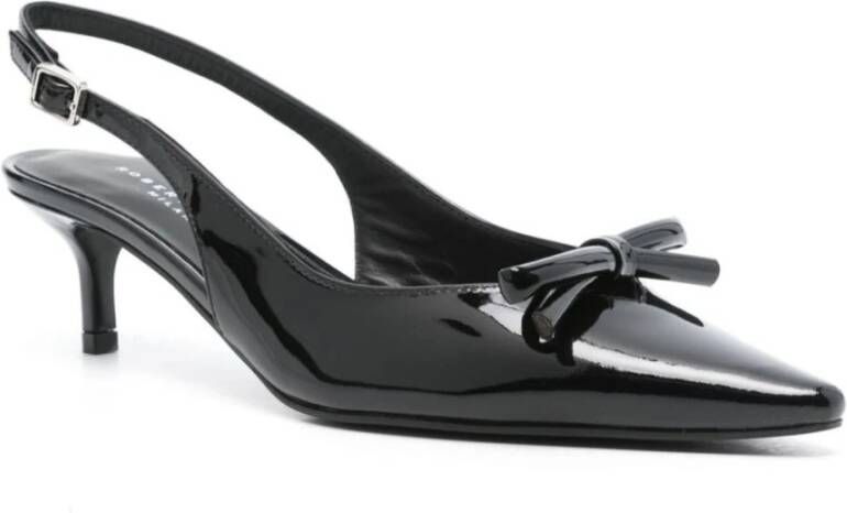 Roberto Festa Zwarte Patent Slingback Kitten Hak Pumps Black Dames