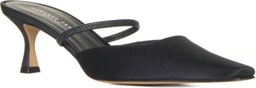 Roberto Festa Zwarte Satijnen Puntige Sandalen Black Dames