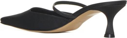 Roberto Festa Zwarte Satijnen Puntige Sandalen Black Dames