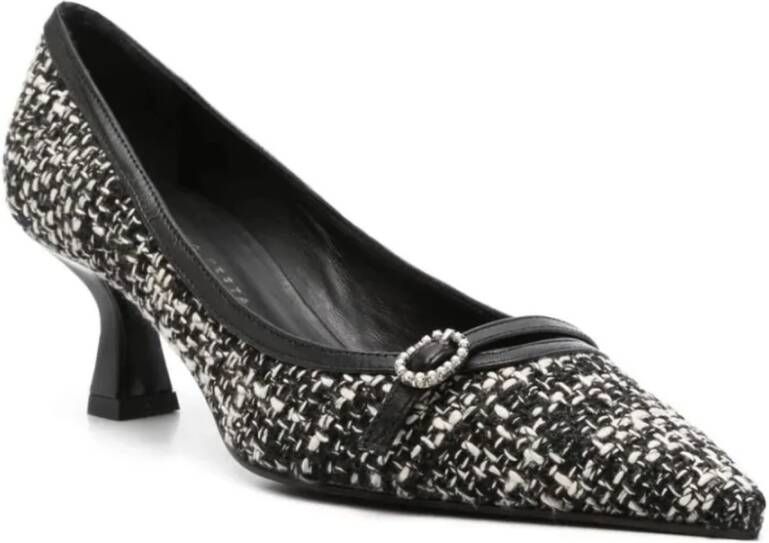 Roberto Festa Zwarte Tweed Jessy Pumps met Hak Black Dames