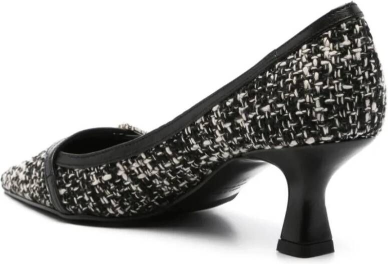 Roberto Festa Zwarte Tweed Jessy Pumps met Hak Black Dames