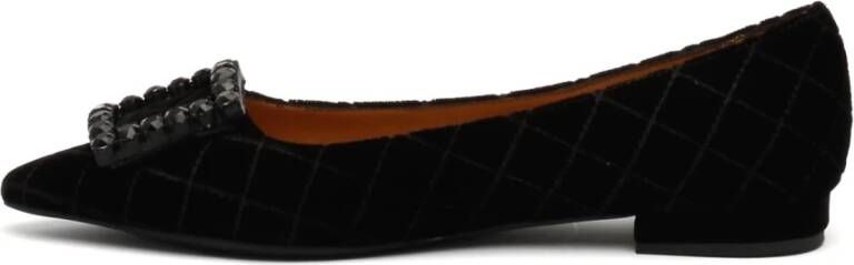 Roberto Festa Zwarte Velvet Ballerina Schoenen Amaia Black Dames