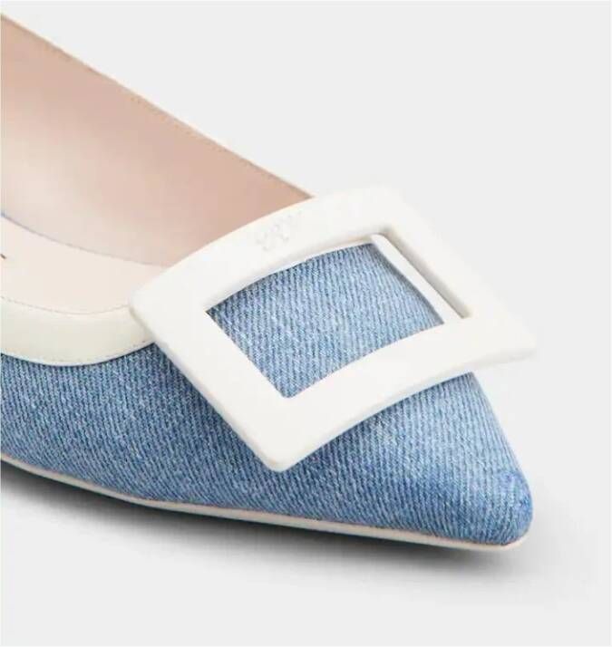 Roger Vivier Denim Gesp Ballerinas Blue Dames