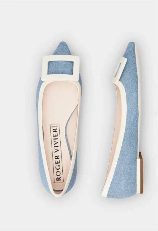 Roger Vivier Denim Gesp Ballerinas Blue Dames