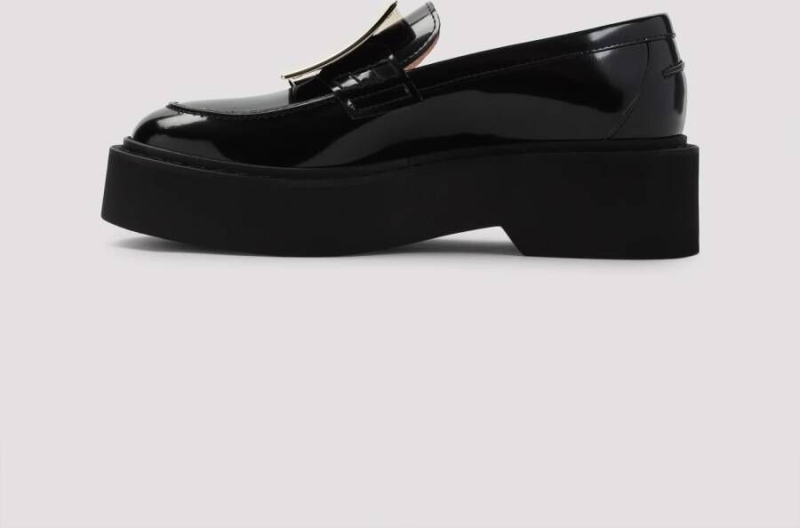 Roger Vivier Hoge Metalen Loafer in Zwart Black Dames