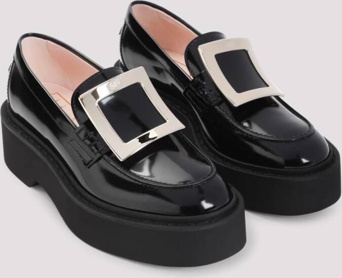 Roger Vivier Hoge Metalen Loafer in Zwart Black Dames