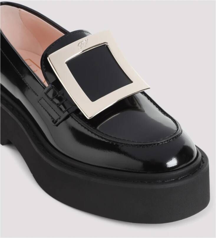 Roger Vivier Hoge Metalen Loafer in Zwart Black Dames