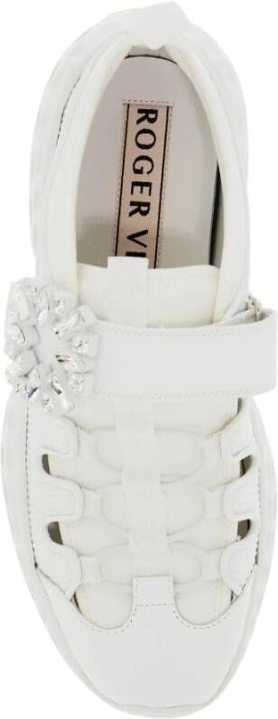 Roger Vivier Kristallen Gesp Trekking Sneakers White Dames