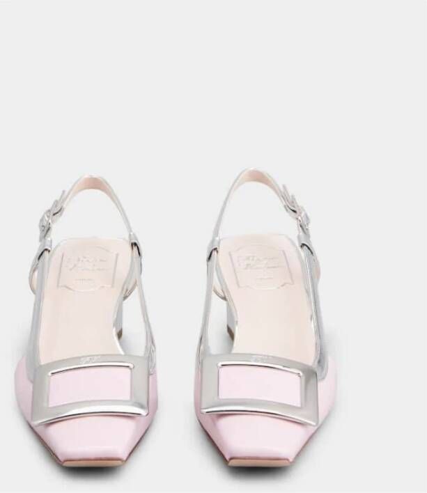 Roger Vivier Metallic Belle Vivier Slingback Hakken Pink Dames