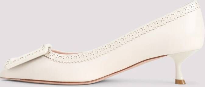 Roger Vivier Nude Leren Pumps Elegante Hakken Beige Dames