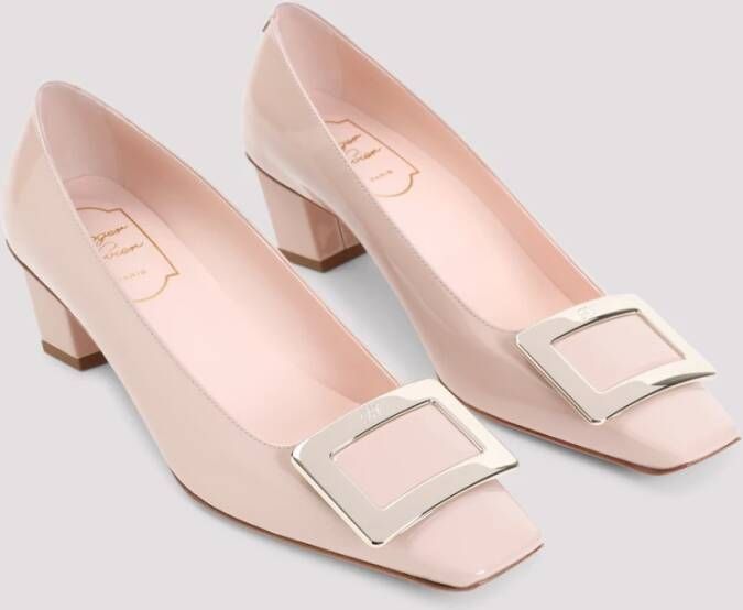 Roger Vivier Nude Leren Pumps Elegante Stijl Pink Dames