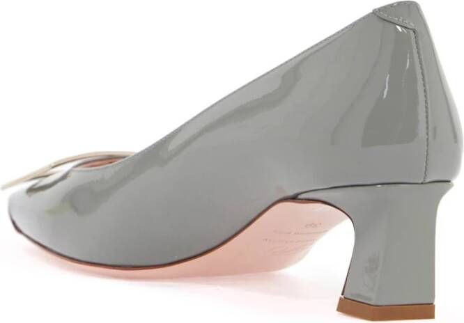 Roger Vivier Vierkante Hak Kalfsleren Pumps Gray Dames