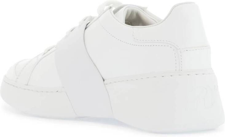 Roger Vivier Witte Leren Rhinestone Skate Sneakers White Dames