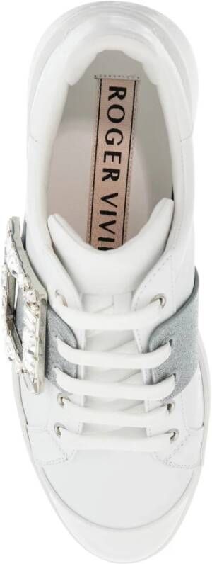 Roger Vivier Witte Rhinestone Skate Sneakers White Dames