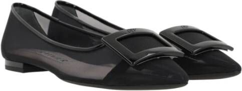 Roger Vivier Zwarte Mesh Ballet Flats Black Dames