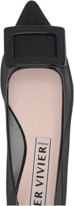 Roger Vivier Zwarte Mesh Ballet Flats Black Dames