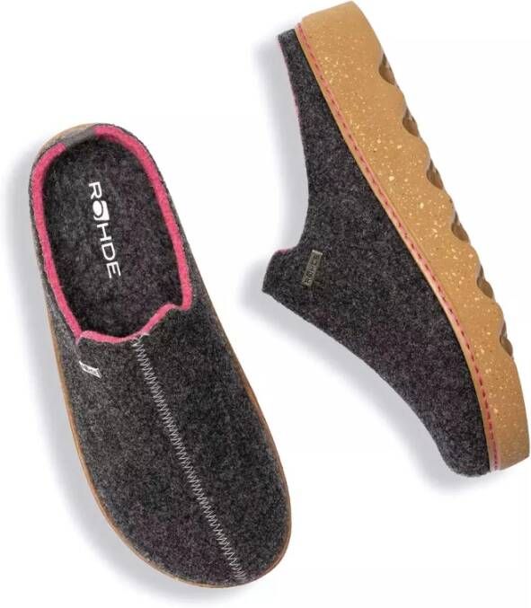 Rohde Donkergrijze binnenslipper voor dames Gray Dames