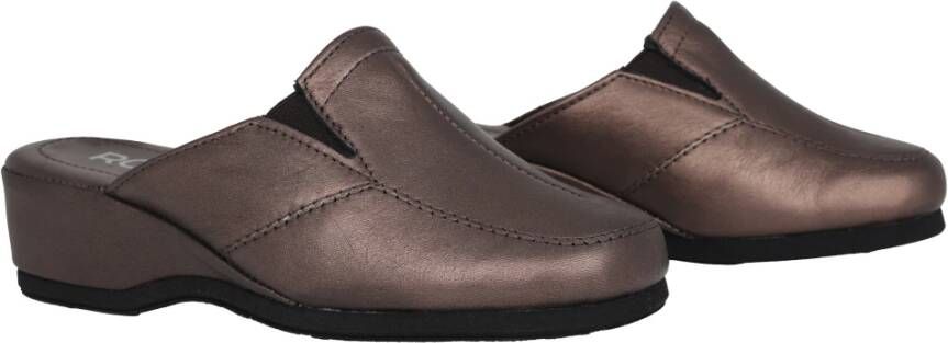 Rohde Leren huisslipper Brons Brown Dames