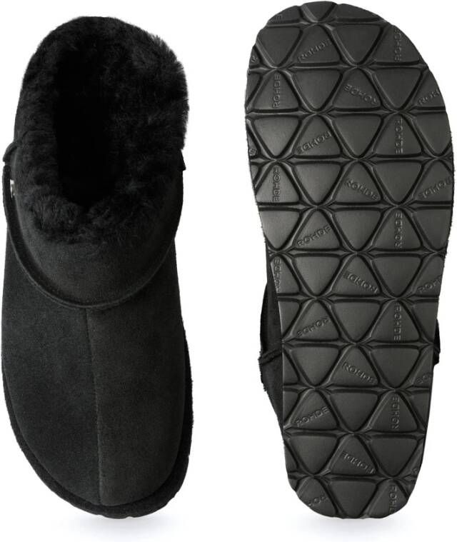 Rohde Warme binnenslippers Zwart Black Dames