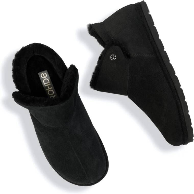 Rohde Warmgevoerde thuisschoenen Zwart Black Dames