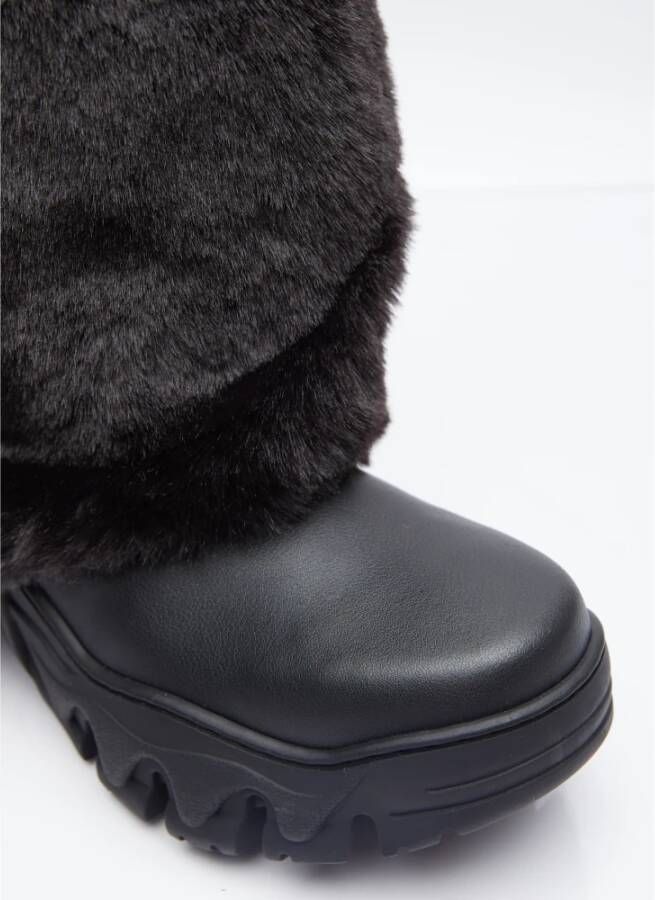 Rombaut Faux Fur Regenlaarzen Dikke Zool Black Dames