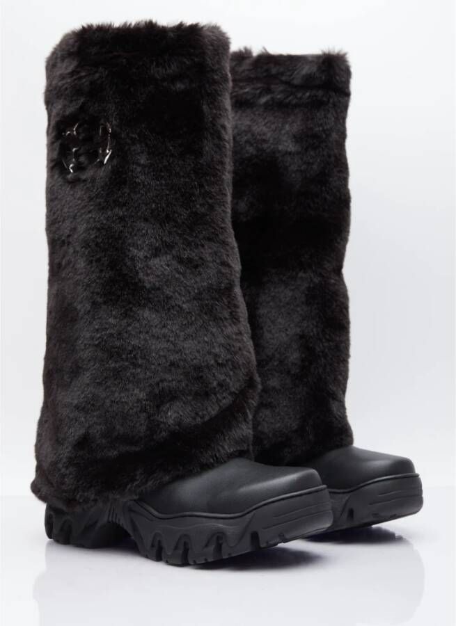 Rombaut Faux Fur Regenlaarzen Dikke Zool Black Dames