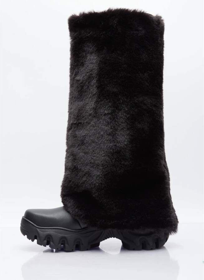 Rombaut Faux Fur Regenlaarzen Dikke Zool Black Dames