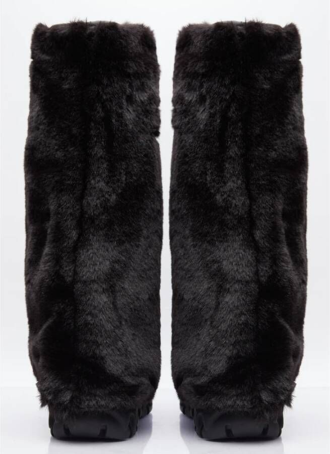 Rombaut Faux Fur Regenlaarzen Dikke Zool Black Dames