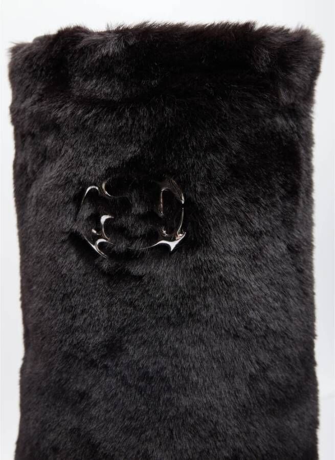 Rombaut Faux Fur Regenlaarzen Dikke Zool Black Dames