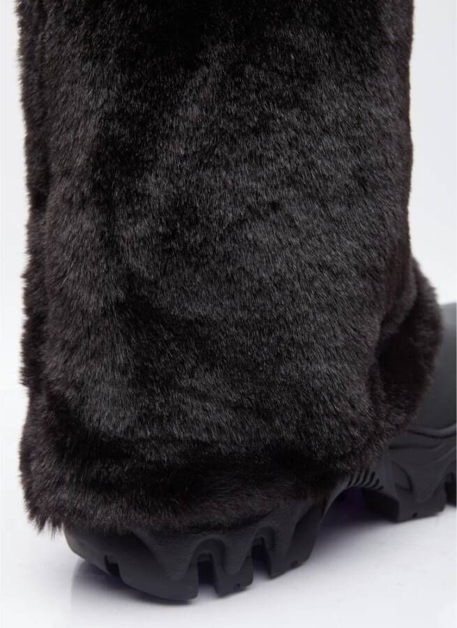 Rombaut Faux Fur Regenlaarzen Dikke Zool Black Dames