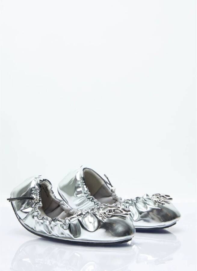 Rombaut Ruched Ballerina Flats Gray Dames