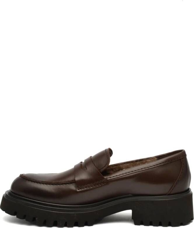 Rotta Bruine Leren Loafer Schoen Brown Dames