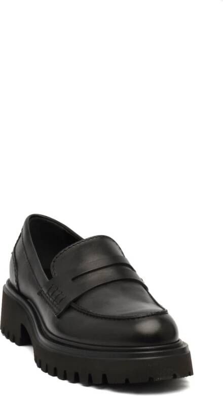 Rotta Zwarte Leren Loafer Schoen Black Dames