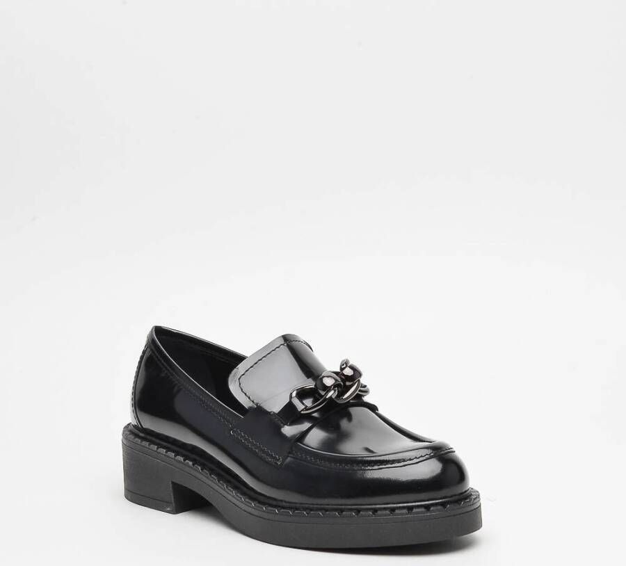 Rotta Zwarte Leren Mocassin Black Dames