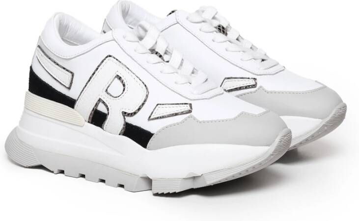 Rucoline Sportieve AKI Sneakers Wit Zwart Rubber White Dames