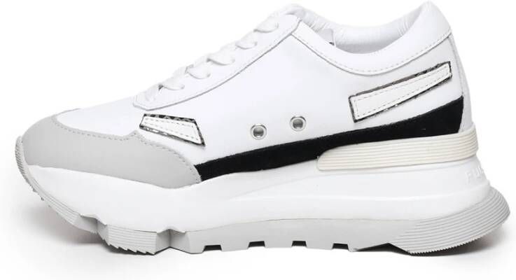 Rucoline Sportieve AKI Sneakers Wit Zwart Rubber White Dames