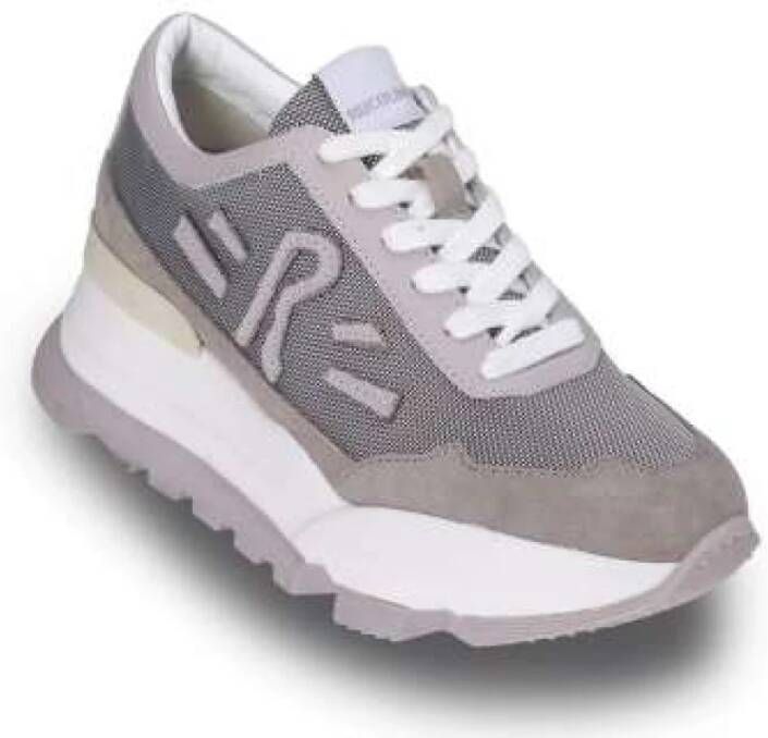 Rucoline Stof en Suède Veterschoenen Gray Dames