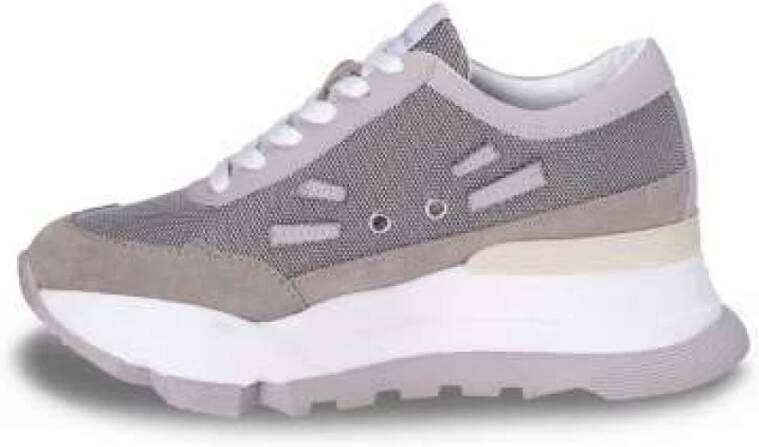 Rucoline Stof en Suède Veterschoenen Gray Dames