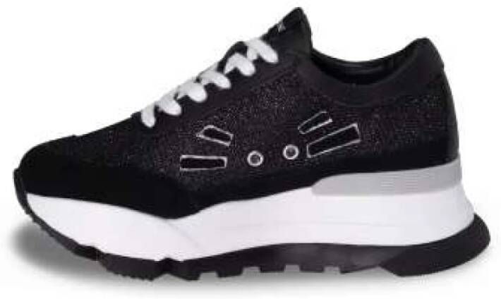 Rucoline Stoffen en leren sneakers met suède Black Dames