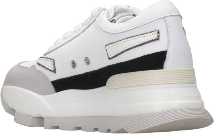 Rucoline Suède Veterschoenen met Plateauzool White Dames