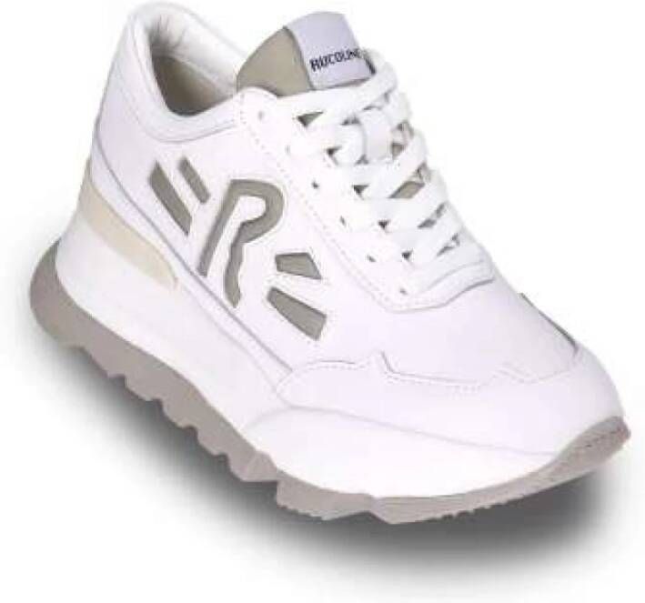 Rucoline Witte en Salie Leren Sneakers White Dames