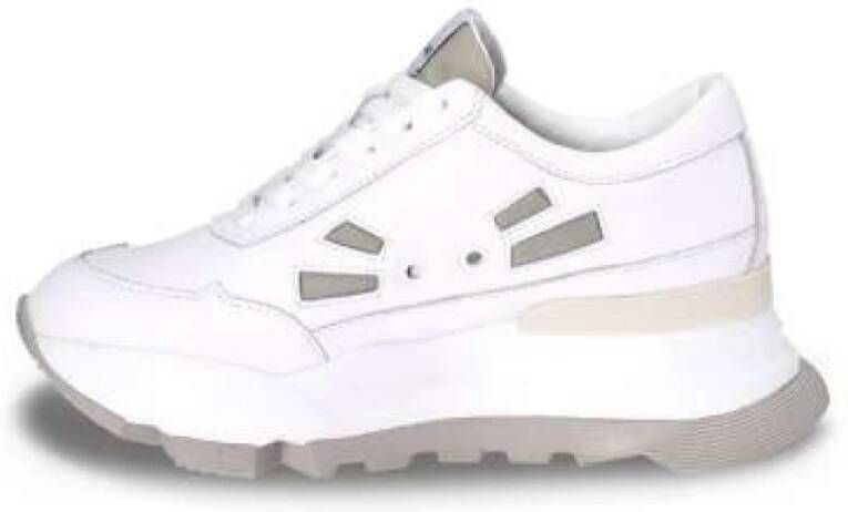 Rucoline Witte en Salie Leren Sneakers White Dames